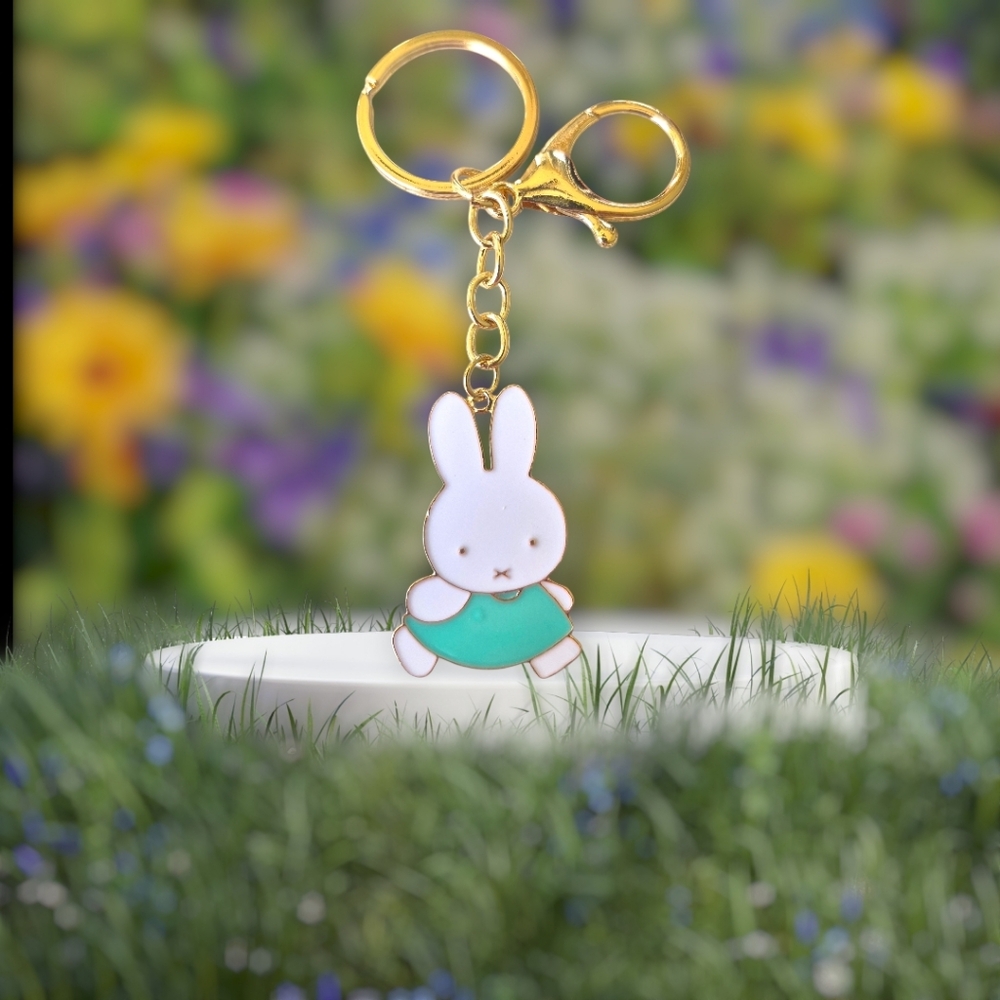 Cute Bunny Bag Charm / Keychain - Green